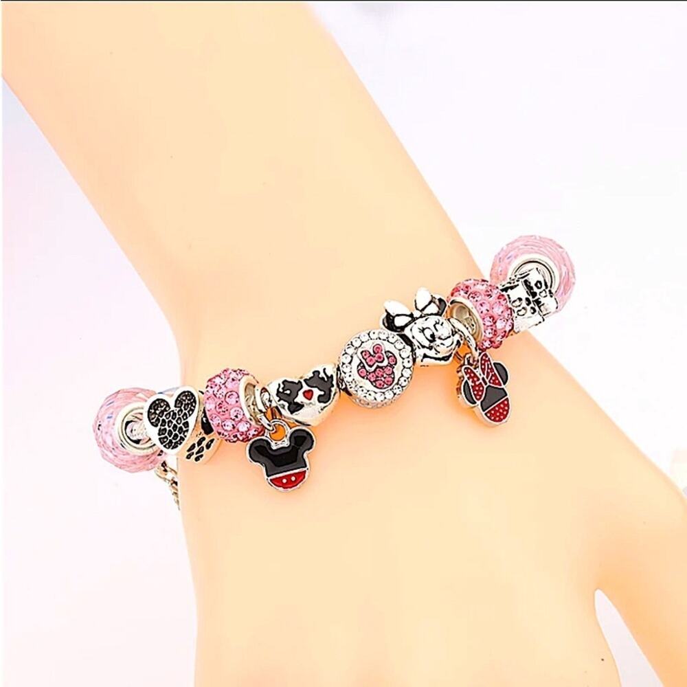 Mickey Minnie Mouse Disney Charm Bracelet Pandora Compatible - Picture 3 of 3